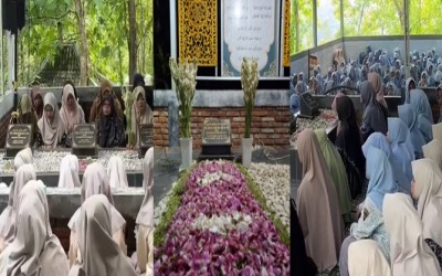 Jelang Haul ke-2 KH. Moch Burhanuddin HB Seluruh Guru dan Siswa ziarah Makam Pendiri Pesantren Al-Fattah Kikil